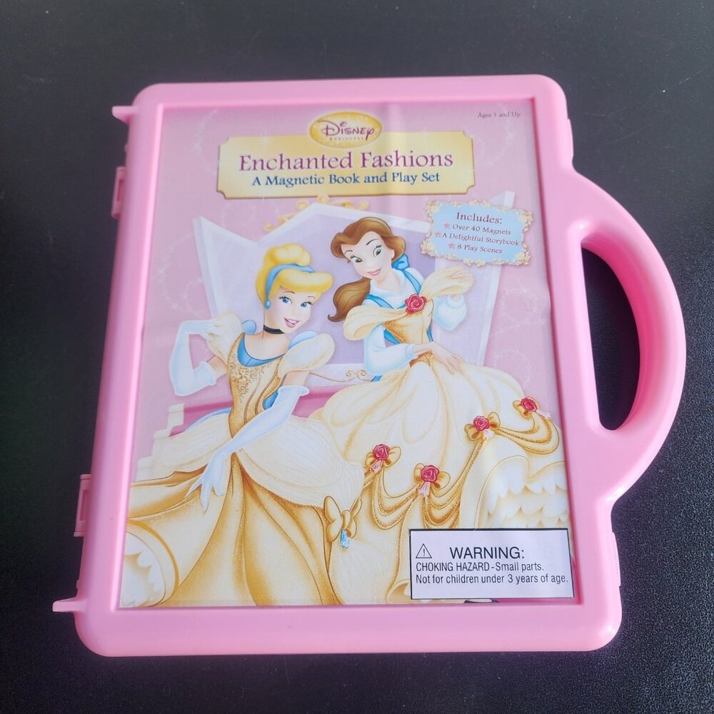 Disney Princess Enchanted Fashions Magnetic Book & Playset Cinderella Belle 2007